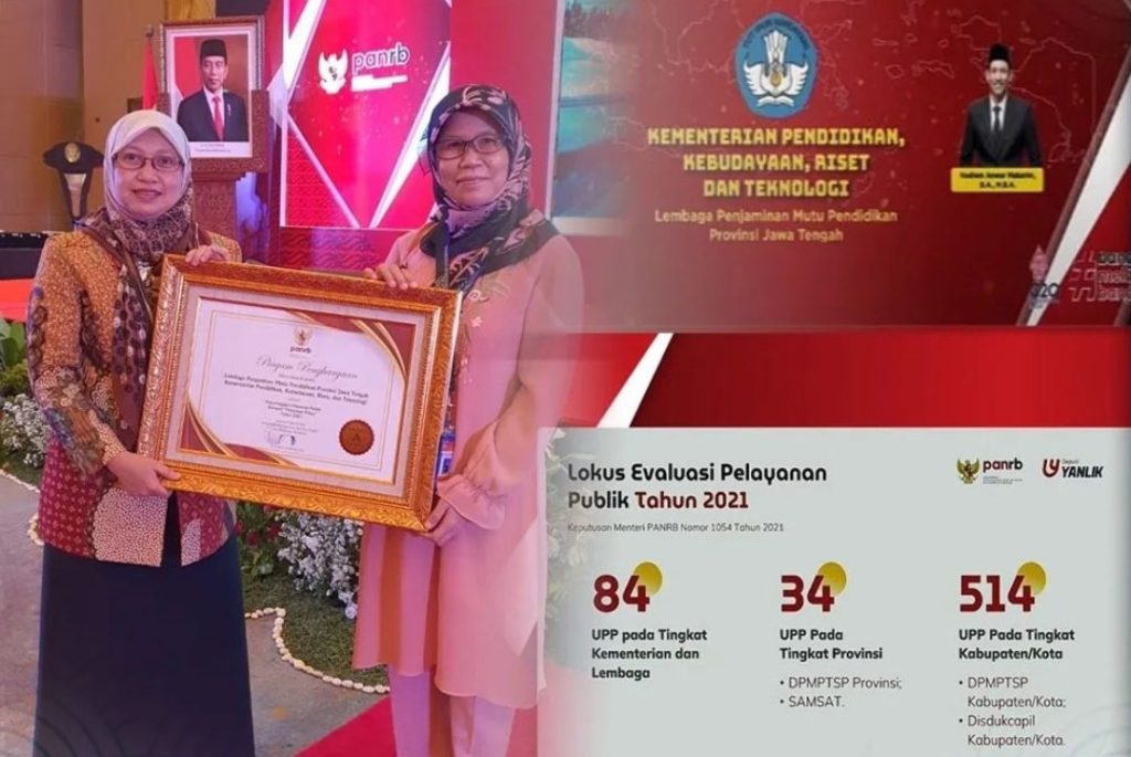 Wakili Kemendikbudristek, LPMP Jawa Tengah Raih “Pelayanan Prima” Penyelenggara Pelayanan Publik Tahun 2021