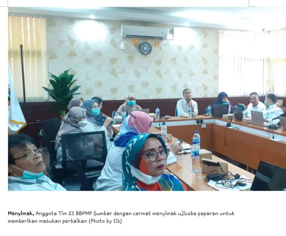 BBPMP Jateng Dampingi  Desk Evaluation ZI WBK BBPMP Sumatra Barat