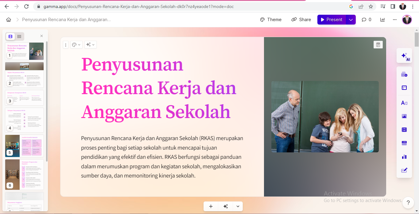 Presentasi mudah dan Cepat dengan Aplikasi Gamma
